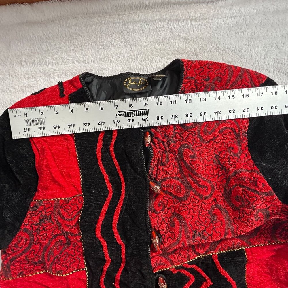 Julia Kin Womens Medium Patchwork Jacket Button-U… - image 5